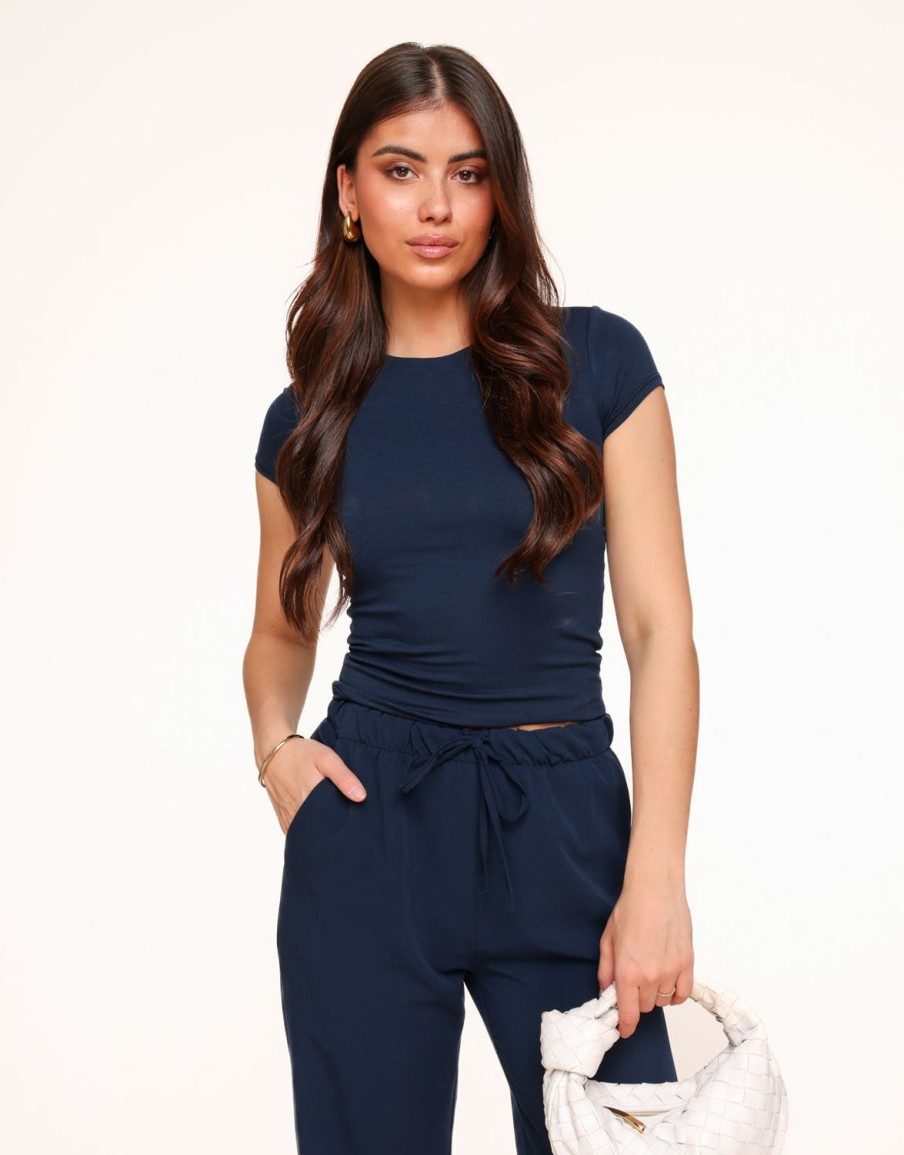 Olivia & Kate Tops | Dark Blue Basic Ss-Top