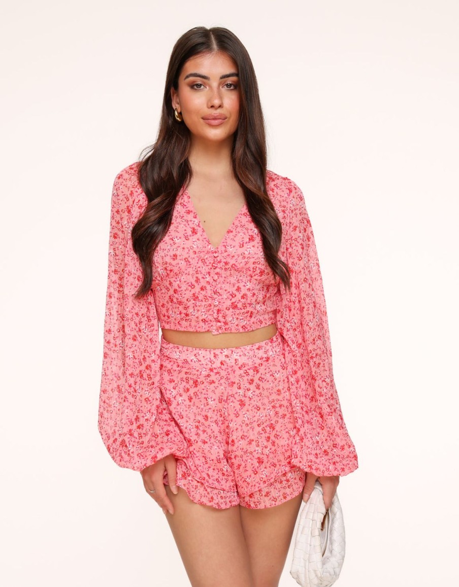 Olivia & Kate Skorts | Pink Flowers Ruffel-Skort