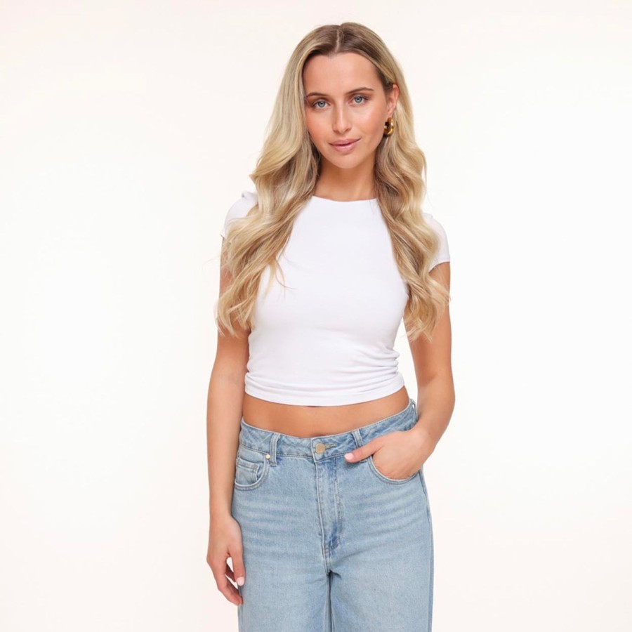 Olivia & Kate Tops | White Basic Ss-Top